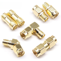 1PCS SMA To SMA Gold Plated RP-SMA Connector RF Adapter Straight Bent L Type