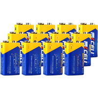 12PC PKCELL 9V 6F22 9 Volt Battery Equal to CR9V ER9V 6LR61 Batteries Extra Heavy Duty Carbon Zinc Battery for Electronic Therm