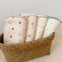 Newborn Baby Blanket For Boys Girls Muslin Baby Swaddle Wrap Floral Infant Receiving Blanket Bedding Crib Quilt Baby Stuff 100cm
