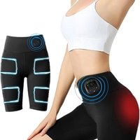 Microcurrent Intelligent Massage Pants EMS Muscle Stimulation Massage Weight Loss Leg Shaping Shorts Slimming Yoga Pants USB