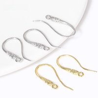 2/4/10Pcs 18K Gold Plated Earwires Fasteners Brass Stripe Earring Hooks,Hooks For Earring,DIY Earrings Making Accessories