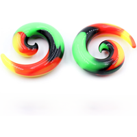 Alisouy 2pcs 3-12mm Colorful Silicone Spiral Ear Tunnels Plugs Expander Stretcher Earrings Gauges Helix Body Piercing Jewelry