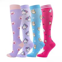 AliExpress NONE 4 Pairs Compression Socks 20-30mmhg High Stockings Men Women Sports Socks For Marathon Cycling Varicose Veins Pregnancy Nursing