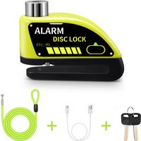 AliExpress NONE Rockbye Bicycle Disc Lock Rechargeable 120dB Motorcycle Anti-Theft Alarm Lock Waterproof With 1.5/1.8M Cable Bike Alarm System