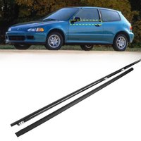 2Pcs Window Weatherstrip Sealing Belt For HONDA Civic 1991-1995 72410‑SR3‑003 Waterproof Door Windows Glass Sealing Trim Strips