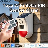 Tuya WiFi 2in1 Solar Siren Alarm 120dB Wireless Outdoor Security Alarm Detector Waterproof PIR Motion Sensor Siren for Home Farm
