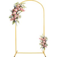 Goldener runder Mondbogen-Rahmen 1,2 x 2,2 m Metall-Ballonbogen-Hintergrundständer für Hochzeits-, Geburtstags- und Babyparty-Dekorationen # 20
