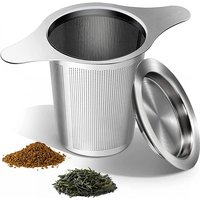 1 Piece Tea Infuser Basket Stainless Steel Tea Strainer Tea Filter With Small Strainer And Lid Tea Diffuser For Loose Tea YY088