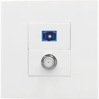 SC UPC Optical Fiber Wall Socket With Digital TV F Head DTV Television Plug White Faceplate Face Panel For Network Connector