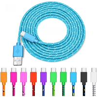 1M/2M/3M Nylon woven Type-C Data Cable 3A Fast Charging USB-A Cord Charger For Samsung Xiaomi Huawei Phone Charger Wire