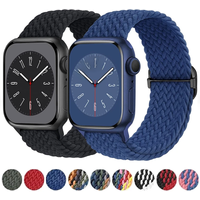 Strap For Apple Watch band 44mm 40mm 45mm 41mm 49mm 38mm 42mm Elastic braided bracelet iwatch series 9 8 7 6 SE 5 3 ultra 49mm