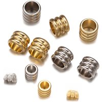 20pcs/Lot Stainless Steel Grooved Column Spacers Beads For DIY Bracelets Necklace Jewelry Making Accessories Findings Supplies
