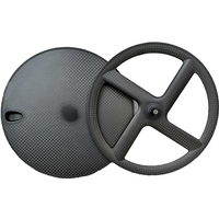 AliExpress xnbori Factory Time Trial Disc Wheelset Carbon 4 Spokes For Wheels Rear for Road /TT Bike /Track Center Lock Disc Brake