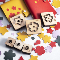 Petal Cutting Die DIY Cut Mold Plates for Leather Crafts, Petalage Sakura Flower Five-pointed Star Shape 15-55mm Sharp Wood Base