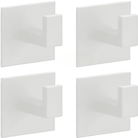 Self-Adhesive Black White Wall Hook for Keys Bag Clothes Hanger Bathroom Robe Coat Hook Towel Rack Bathroom Hardware Accessories