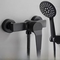 Black Bathroom Shower Faucet Wall-Mounted Mixer Valve Household Single Handle Hot and Cold Water Tap Shower Accessories