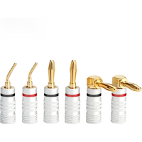1 Pair 2pcs Gold Plated 2mm 4mm Banana Connector for Video Speaker Adapter Audio Banana Plugs Wire Cable Connectors Binding Post