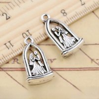 10pcs Charms Lovers Sweethearts Wedding 24x13mm Tibetan Silver Color Pendants Antique Jewelry Making DIY Handmade Craft