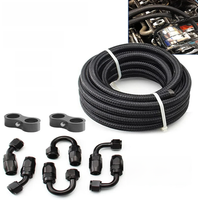 5M AN6/AN8/AN10 CPE Oil Fuel Fittings Hose End 0+45+90+180 Degree Oil Adaptor Kit Braided Oil Fuel Hose Line With Clamps