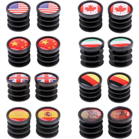 AliExpress 1 Pair Bicycle National Flag Handlebar End Plugs For MTB Mountain Road Bike Bicycle Grips Parts - 22mm