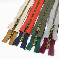 2/5/10Pcs 3#5# 20cm Bronze Metal Zipper for Sewing Clothes Pants Close-end Zippers Coat Auto Lock Zip Repair Kit DIY Accessories