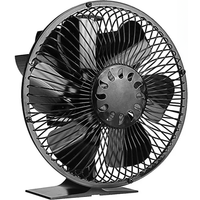 6 Blades Heat Powered Stove Fan With Cover Log Wood Burner Eco Quiet Large Air Volume Fireplace Fan Efficient Heat Distribution