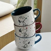 New Kawaii Anim Snoopy ceramic mug for home use high-value couple cartoon coffee cup cute breakfast cup water cup