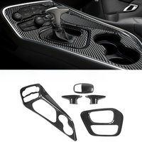 Carbon Fiber Look Car Center Console Gear Shift Panel Decoration Cover Stickers Trim For Dodge Challenger 2015-2022 Interior