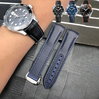 New Nylon Fabric Cowhide Composite Rubber Watchband Fit for Omega Seamaster 300 Planet Ocean 600 22mm 21mm 20mm 19mm Watch Strap