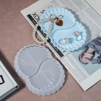 DIY Shell Dish Ornament Silicone Mold Cement Gypsum Single and Double Ring Swing Table Resin Epoxy Mold Home Decoration Storage
