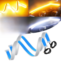 2pcs Start Scan LED DRL Car Daytime Running Light Flexible for Car Headlights White Turn Signal Yellow Brake Strip Lights 12V