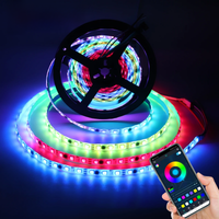 5V USB IP65 Waterproof RGBIC LED Strip,2/3/5M RGBIC LED Strip Light with Bluetooth App and Remote For Home Deocoration Lighting