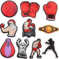 1-10PCS PVC Shoe Charms Boxing Strong Man Garden Shoes Button Ornaments Fit Wristbands Slipper Accessories For Clogs Pins