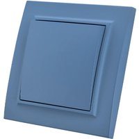 Blue Flame Retardant EU Standard Button Light Switch On/Off Spray Plastic Panel Classic AC Wall Rocker Switch 1 Gang 1 Way Panel