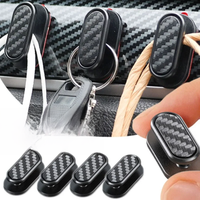Car Invisible Small Hooks Carbon Fiber Self-Adhesive Dashboard Wall Hook USB Cable Headphone Keys Storage Car Interior Organizer