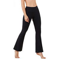 SOISOU Gym Women's Pants Yoga Leggings Bell-bottoms Tight Elastic Breathable Sports Pants Back Waist Pocket Womens Clothing