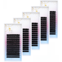 RUJADE 5 Cases/Lot False Eyelash Extensions Black Russian Volume Silk Eyelashes Regular Classic Individual Lashes Extensions