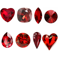 Red Color Best Quality Nail Parts Fancy Rhinestone Mix Shapes Sizes Crystal Glass Nail Art Stones Shiny Nail Decorations