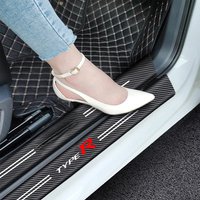 Car Carbon Fiber Decals Stickers Car Door Threshold Scuff For Honda TYPE R Civic Accord HRV CRV CITY Jazz Pilot FIT