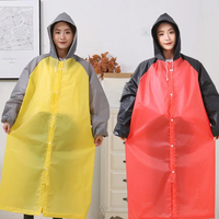 AliExpress NONE Long Raincoat Outdoor Raincoat Stitching Pattern Universal Unisex Raincoat Hooded Travel Fishing Mountaineering Cycling
