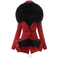 Fashion Women Winter Keep Warm Faux Fur Hooded Coat Casual Long Sleeve Winter Warm Thickening Fur Liner Jacket Outwear