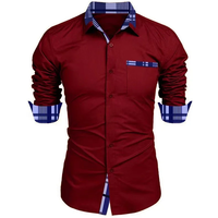 Men's casual long-sleeved shirt business travel Men design simple, fashionable solid color shirt, large size XS-6XL fast deliver