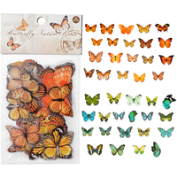 40pcs Colorful Butterfly Wings Stickers Epoxy Resin Fillings Plant Sticker for DIY Silicone Mold Filler Nail Art Crafts Decor
