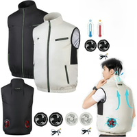 Cooling Vest Ice Fan Vest 3 Gears USB Heat Resistant Air Conditioner Clothes Vest Breathable Wearable Cooling Fan Vest Camping