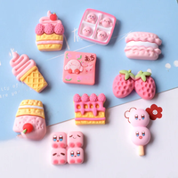 10 Pcs New Lovely Mini Kawaii Cartoon Pink Cake Series Resin Scrapbook Diy Jewellery Hairpin Accessories Decorate Craft