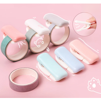 1 PC Random Color Mini Portable Candy Color Plastic Masking Tape Cutter for Tape Organzier Arts DIY Crafts Scrapbooking Tools