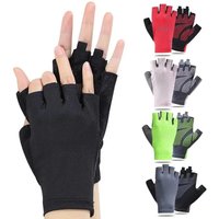 AliExpress NONE Professional Gym Fitness Breathable Anti-Slip Women Men Half Finger Summer Fishing Cycling Fingerless Gloves Female Bicycle Bike