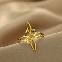 Witch Knot Stainless Steel Ring Wiccan Cross Celtics Knot Women Rings Witchcraft Good Luck Protection Amulet Birthday 2024 Gifts