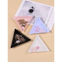 1/10pcs Triangle Shaped Acrylic Storage Tray for Nail Art Tools Jewelry Cosmetic Organizer Desktop Decorative Display Dish