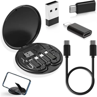 60W Type-C To USB C To Micro To Lighting Fast Charging Cable Adapter Kit for IPhone 14 13 15 Pro OTG Charger Multi Storage Box